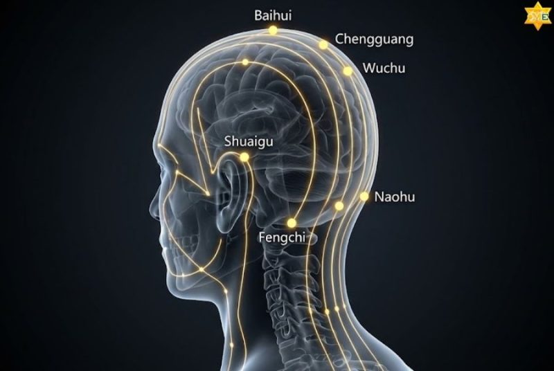 Các huyệt trên đầu nằm ở đâu 1 các huyệt trên đầu